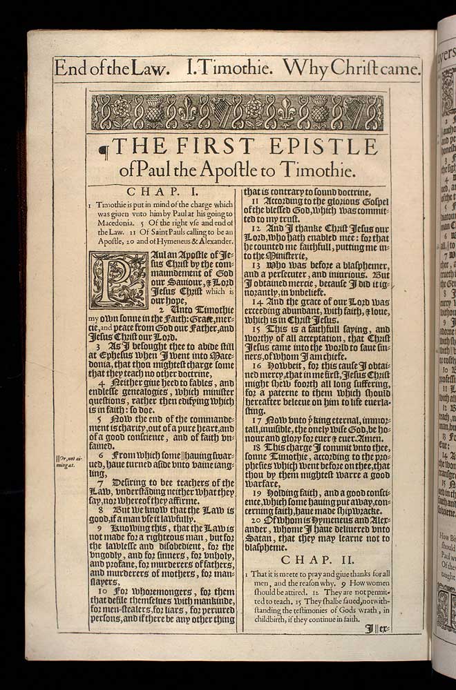 1 Timothy Chapter 1 Original 1611 Bible Scan