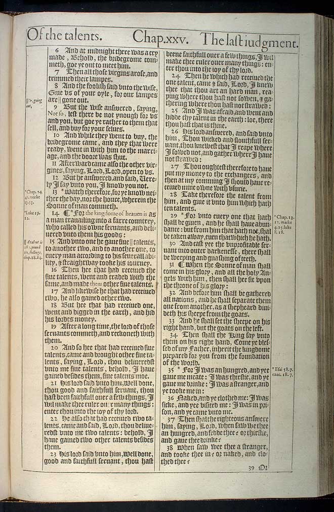 Matthew Chapter 25 Original 1611 Bible Scan